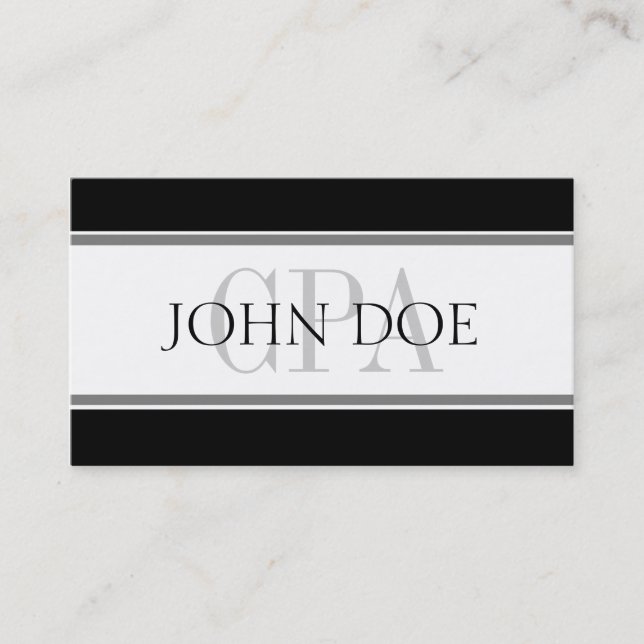 Steuer-Buchhalter Stripes CPA W/W Visitenkarte (Vorderseite)