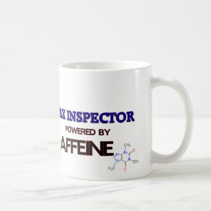 Steuer-Inspektor angetrieben durch Koffein Tasse