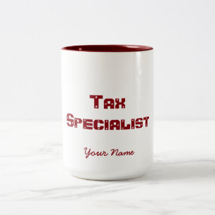 "STEUER-SPEZIALIST " ZWEIFARBIGE TASSE