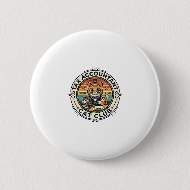 Steuerberater Katze Süße Katzen Design - Steuerkon Button (Vorderseite)