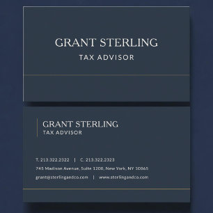 Steuerberater Navy Blau Professional Visitenkarte