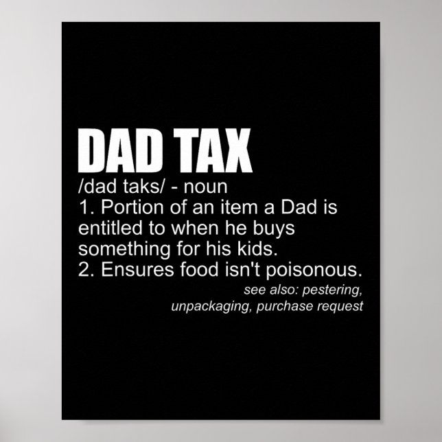 Steuerliche Definition Funny Men's Vaters Day Gift Poster (Vorne)