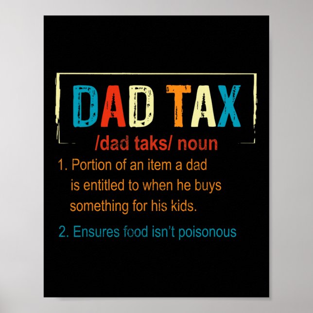 Steuerliche Definition Funny Vathers Day Men Boys  Poster (Vorne)