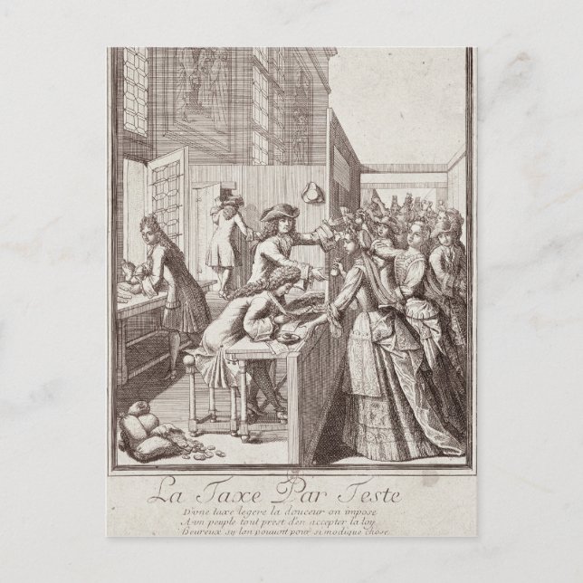 Steuern, 1709 postkarte (Vorderseite)