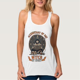 Steuerprüfer Tag Hexen Nacht Halloween Magie Buch_ Tank Top