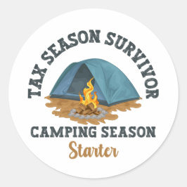 Steuersaison Überlebende, Camping Saison Starter Runder Aufkleber