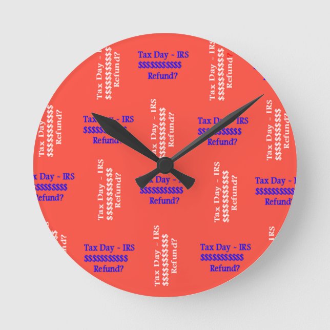 Steuertag  runde wanduhr (Vorderseite)