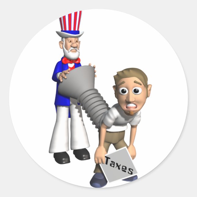 Steuertag Tradition Runder Aufkleber (Vorderseite)