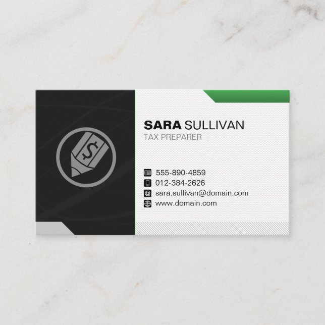 Steuervorbereitung Steuern Finanzen Dollar Pen Ico Visitenkarte (Vorderseite)