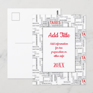 Steuervorbereitung Tagesbudget Postkarte