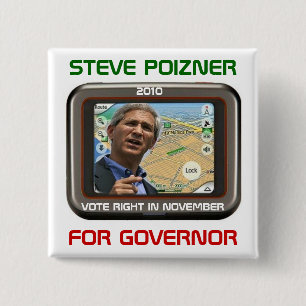 Steve 2010 Poizner für Gouverneurquadratknopf Button