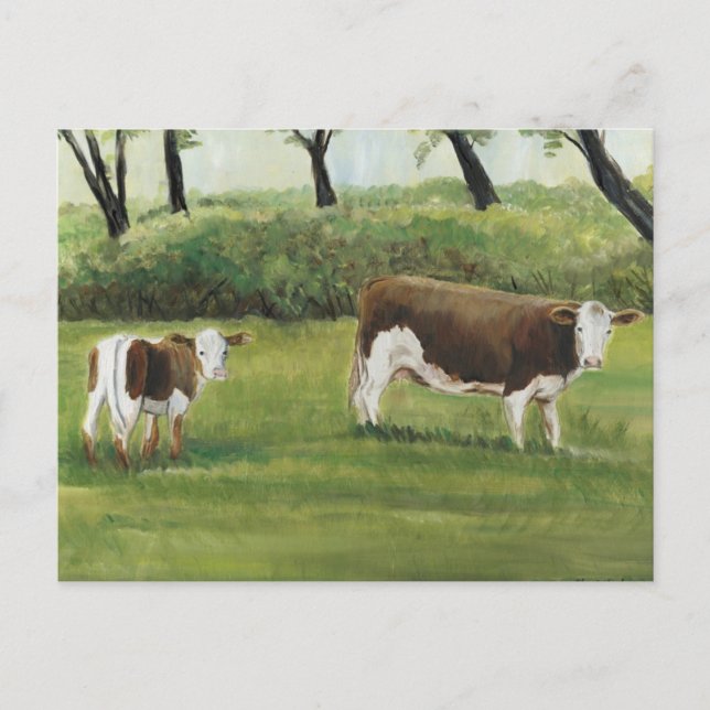 Steve and Calf Art Postcard Postkarte (Vorderseite)