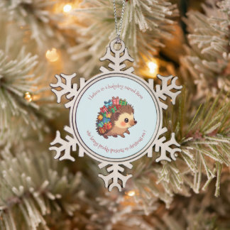 Steve der Igel lustiger Atheist Banner Schmuck Schneeflocken Zinn-Ornament