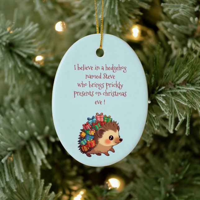 Steve der Igel – Lustiger Atheist  Keramik Ornament (Baum)