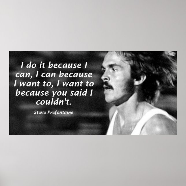 Steve Prefontaine Quote Poster (Vorne)
