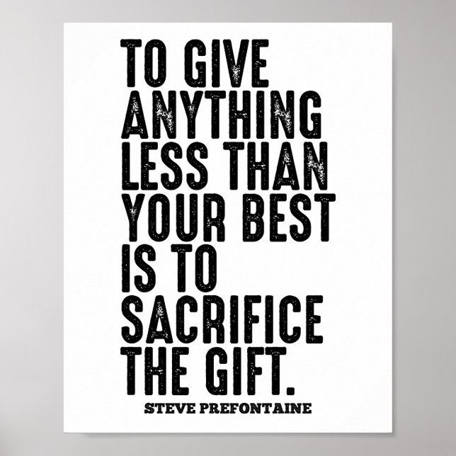 Steve Prefontaine Quote Poster (Vorne)