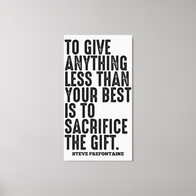 Steve Prefontaine Running Quotes Leinwanddruck (Vorderseite)