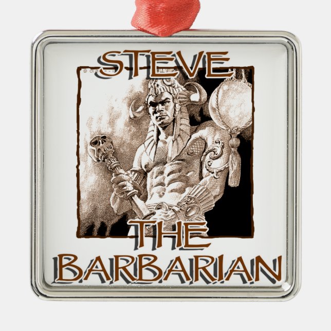 Steve The Barbarian Silbernes Ornament (Vorne)