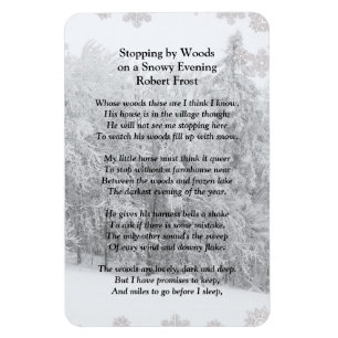Steve Woods Snowy Abend Robert Frost Gedicht Magnet