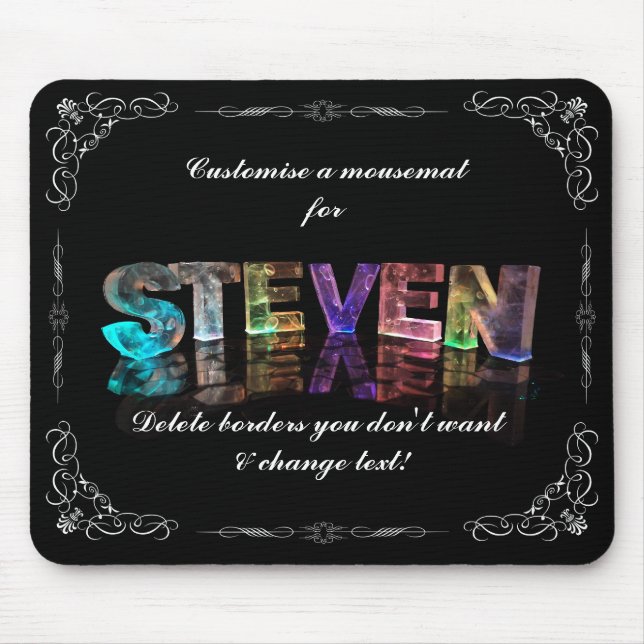 Steven - der NamensSteven in 3D beleuchtet Mousepad (Vorne)