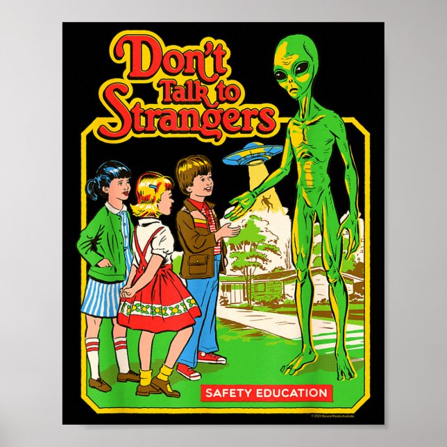 Steven Rhodes Sprich Nicht Mit Fremden Alien Retro Poster (Vorne)