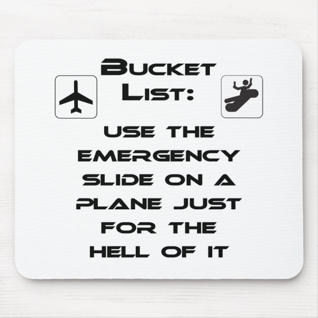 Steven Slater Inspiriert Bucket List Shirt Mousepad (Vorne)