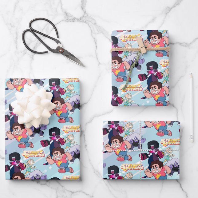 Steven Universe | Aktion Crystal Gem Group Geschenkpapier Set (Vorderseite)