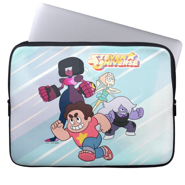 Steven Universe | Aktion Crystal Gem Group Laptopschutzhülle (Vorderseite)