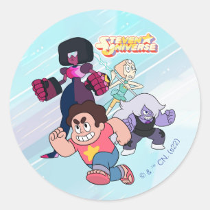 Steven Universe   Aktion Crystal Gem Group Runder Aufkleber