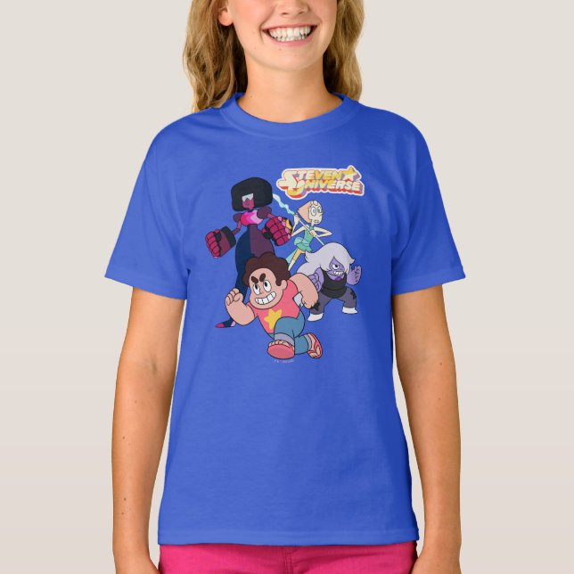 Steven Universe | Aktion Crystal Gem Group T-Shirt (Vorderseite)