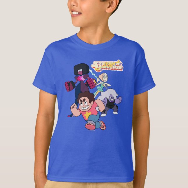 Steven Universe | Aktion Crystal Gem Group T-Shirt (Vorderseite)