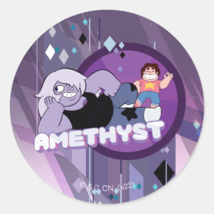 Steven Universe   Amethyst-Zeichen Grafik Runder Aufkleber