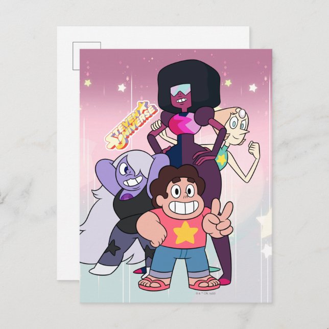 Steven Universe | Crystal Gem Group Pose Postkarte (Vorne/Hinten)