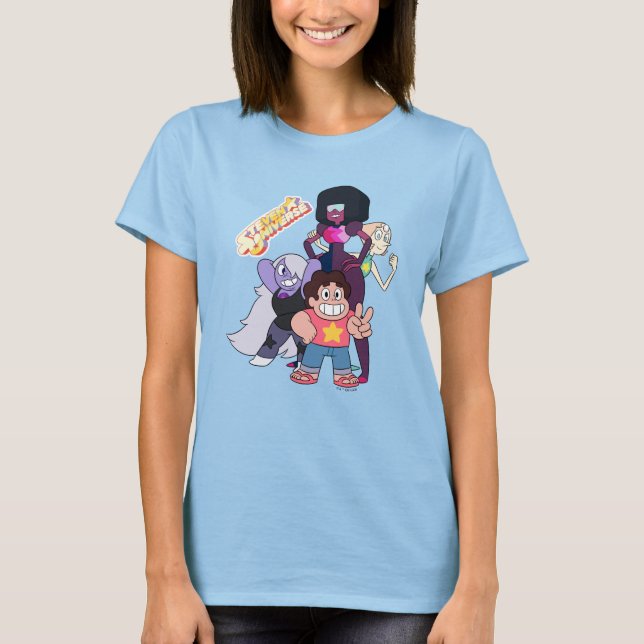 Steven Universe | Crystal Gem Group Pose T-Shirt (Vorderseite)