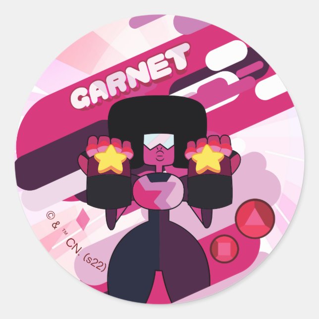 Steven Universe | Garnet Character Graphic Runder Aufkleber (Vorderseite)