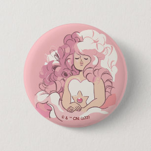 Steven Universe Rose Quartz Illustration Button