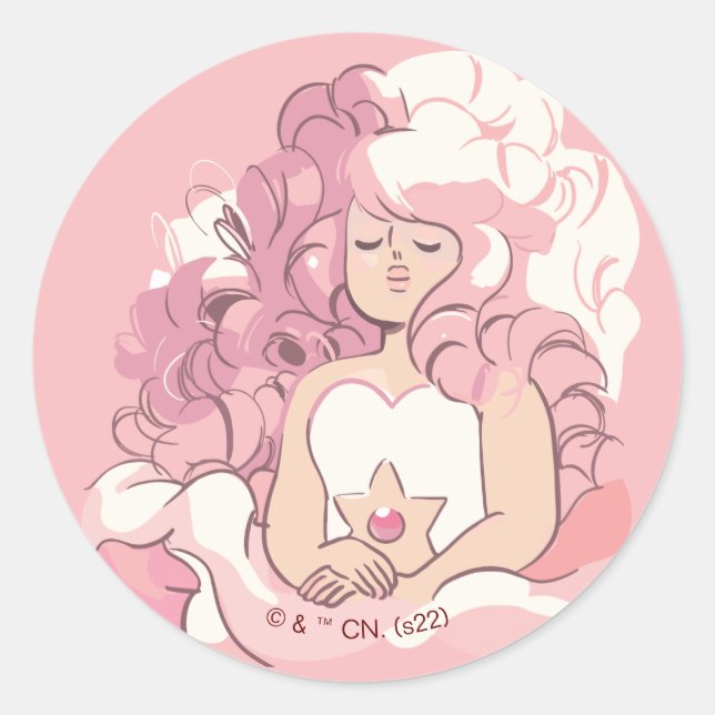 Steven Universe | Rose Quartz Illustration Runder Aufkleber (Vorderseite)