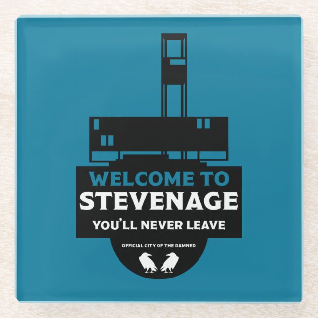 Stevenage Hertfordshire Glasuntersetzer (Vorderseite)