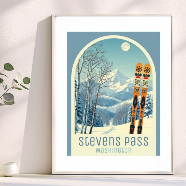 Stevens Pass Washington ski vacation Poster (Von Creator hochgeladen)