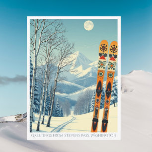 Stevens Pass Washington Skigebiet Postkarte