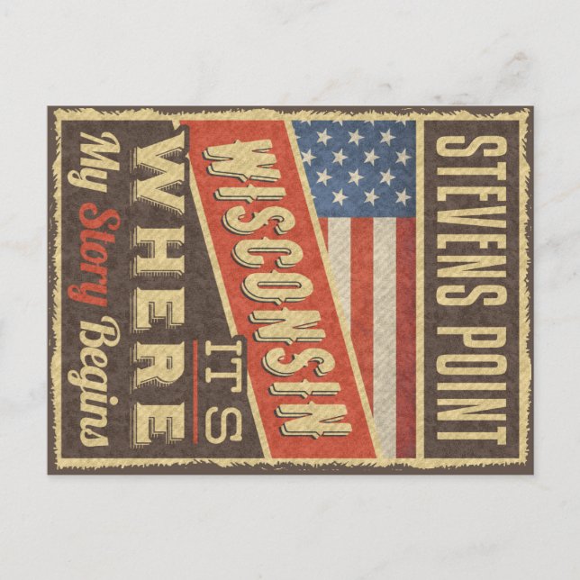 Stevens Point Wisconsin Postkarte (Vorderseite)