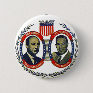 Stevenson, Kefauver jugate - Knopf Button