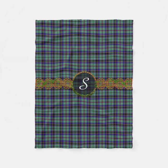 Stevenson Monogramm-Tartan Fleecedecke (Vorderseite)
