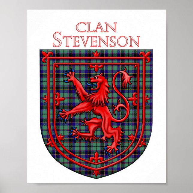 Stevenson Tartan Scottish Kariert Lion Rampant Poster (Vorne)