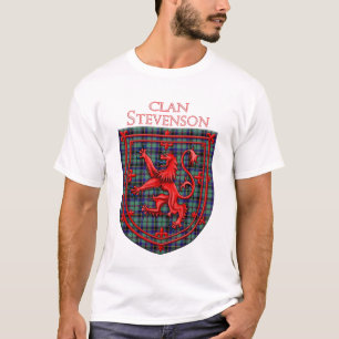 Stevenson Tartan Scottish Kariert Lion Rampant T-Shirt