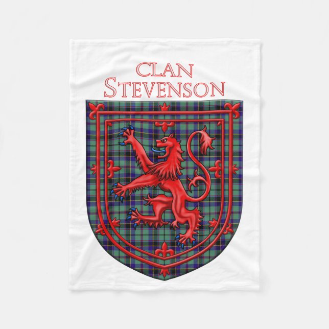 Stevenson Tartan Scottish Plaid Lion Rampant Fleecedecke (Vorderseite)