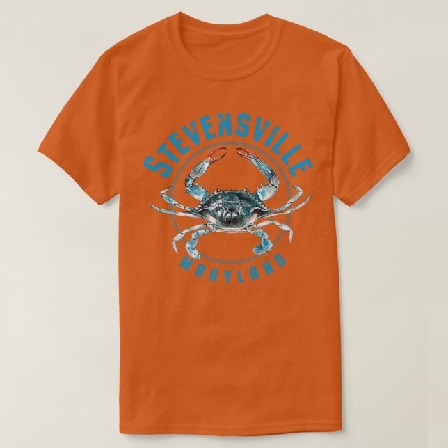 Stevensville Maryland Blue Crab Design T-Shirt (Design vorne)