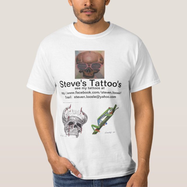 Steves Promo-Shirt Tätowierung T-Shirt (Vorderseite)