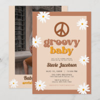STEVIE Retro 70er Daisy Peace Groovy Babydusche