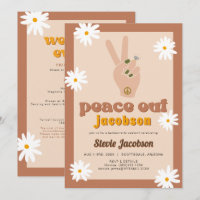 STEVIE Retro 70er Daisy Peace Out Bachelorette Inv